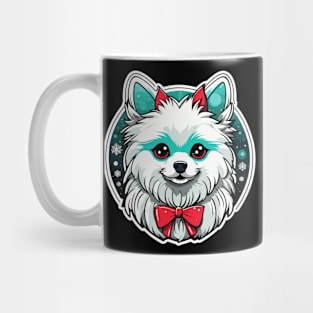 Pomeranian Christmas Illustration Mug